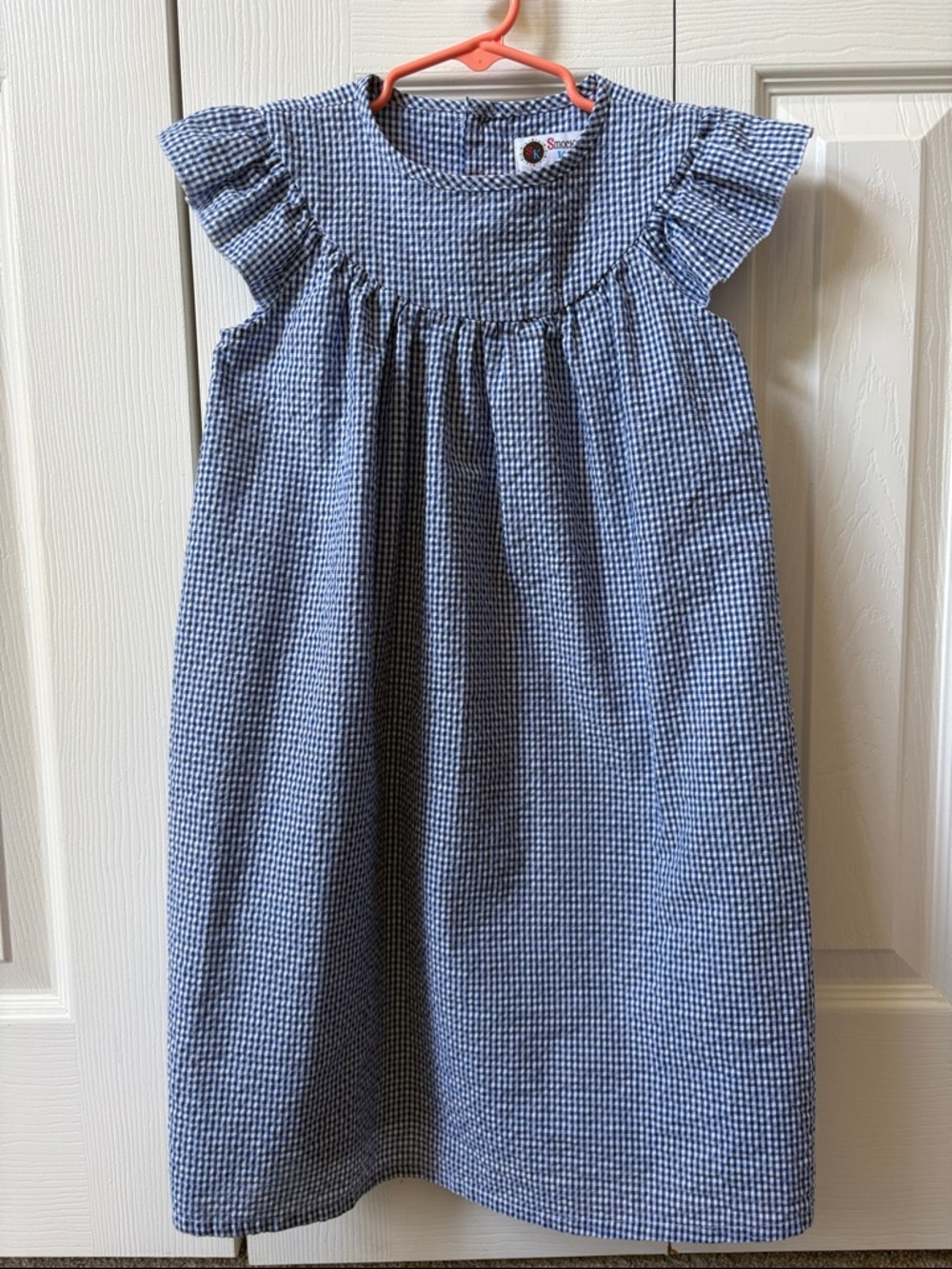 Smockadot Kids Blue Gingham Girls' Dress (Size 4T)